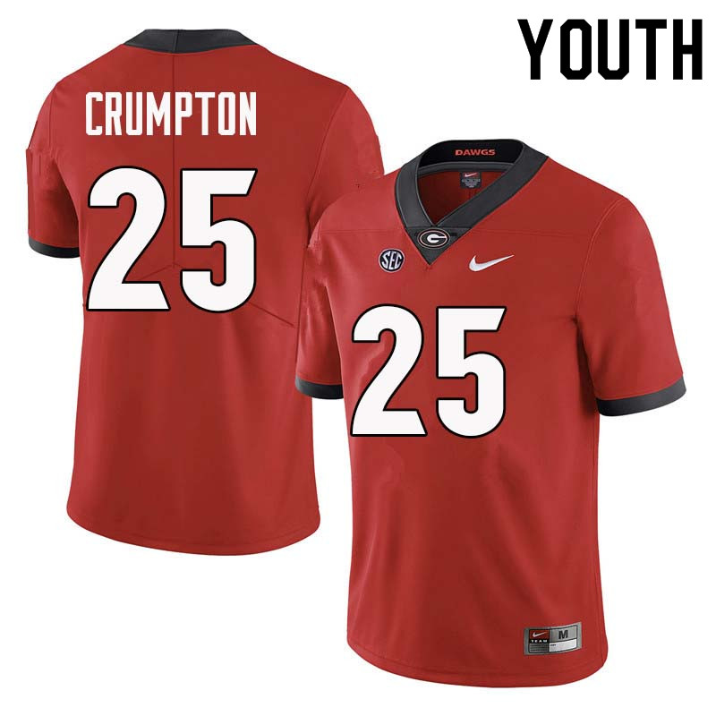 Youth Georgia Bulldogs #25 Ahkil Crumpton College Football Jerseys Sale-Red